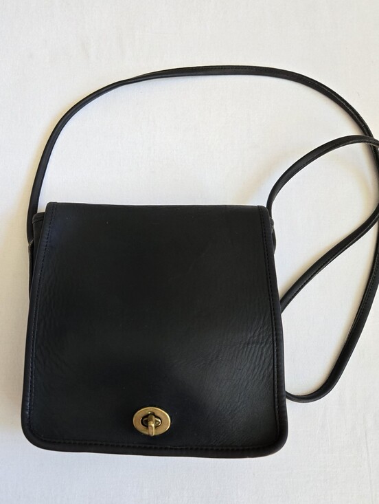 Coach Handbags - Vintage Coach Companion Bag Purse Square Flap Black Leather 80s/ Early 90s